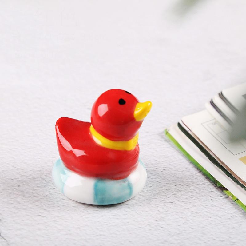 Cute Duck Ceramic Chopstick Holder Tableware Japanese Underglaze Restaurant Simple Oval Spoon Bracket Utensil for Kitchen