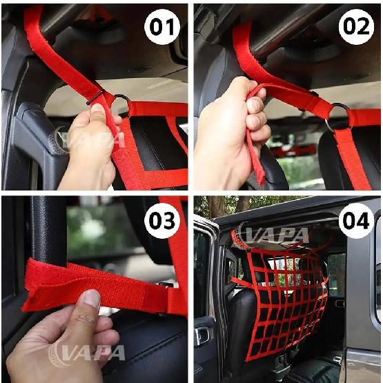 Car Trunk Cargo Organizer Isolation Net Cargo Net for Jeep Wrangler JK JL JT 2/4-Doors Version Car Accessories