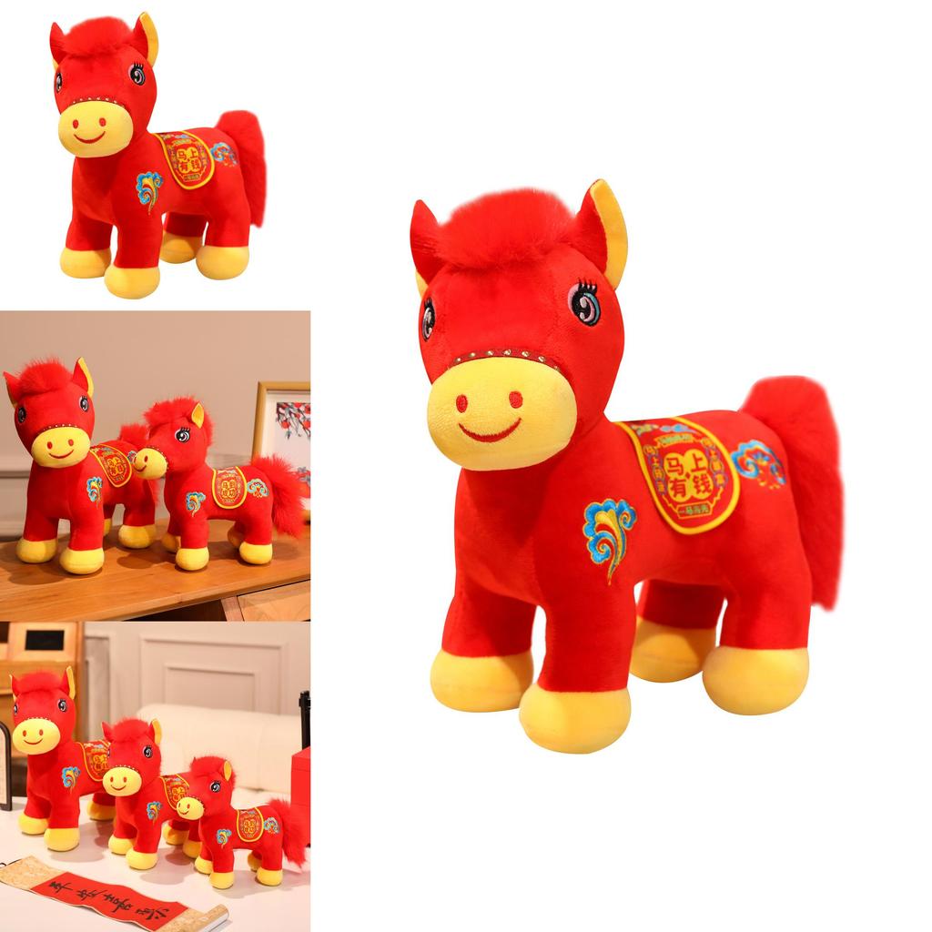 Plush Horse Animal Figurine With Pp Cotton Filling For Year Of The Horse Celebration And Gift Giving
