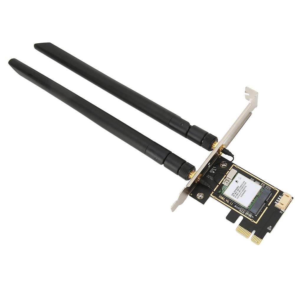 Wireless WiFi 6 PCIE Card with 2 Antenna 1800Mbps 2.4Ghz 5Ghz Support MU MIMO Bluetooth 5.2 Wireless Network Card for