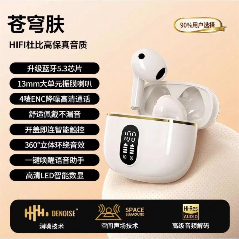 New wireless bluetooth headset binaural digital display. Touch noise reduction music sports headset