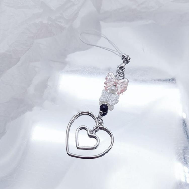 Flower Phone Accessory Peach Phone Lanyard Star Bag Pendant Beads Pendant Suitable for Parties and Casual Outfits