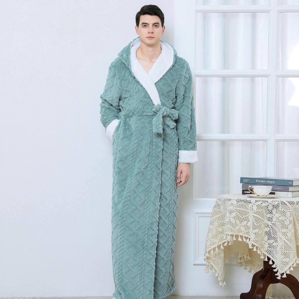Vestaglia Invernale con Cappuccio per Uomo Morbida Lunga Vestaglia da Bagno con Cappuccio Accogliente Calda Vestaglia da Bagno Morbida Vestaglia da Spa con Tasche Camicia da Casa da Uomo Vestaglie Morbide in Pile