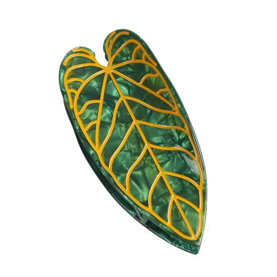 

Hair Clip Imitation Leaf Shape Acetic Acid Back Head Hair Claw Anti-slip Teeth Lightweight Colorfast Large Shark Hair Clamp Hair Accessories 1