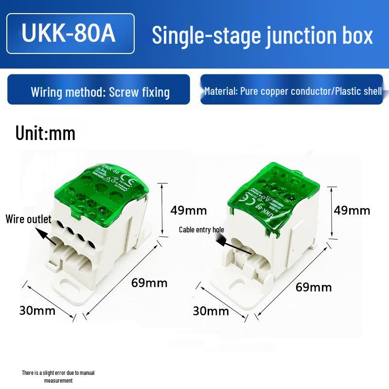 High Current Multi-Out DIN Rail Single-Pole Distribution Box: UKK 80A, 125A, 160A, 250A, 400A, 500A