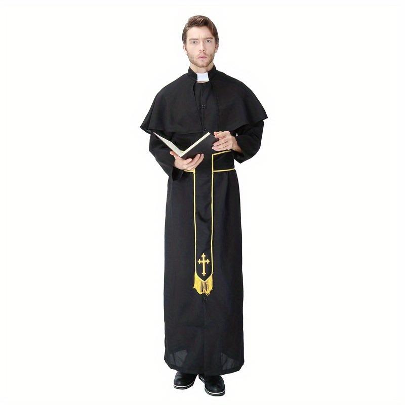 Halloween Easter Priest Costume Adult Male Role Play Themed Party Realistic Photo Accurate Festive Celebration