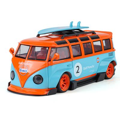 1/24 Scale T1 Bus Gulf Oil Martini Modified Alloy Metal Diecast Model Car Simulation Boutique Collection Hobbies Gifts Kids