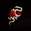 SKEDS Women Men Fashion Exquisite Colorful Rhinestone Snake Brooch Pin Elegant Lady Crystal Shining Animal Badges Corsages