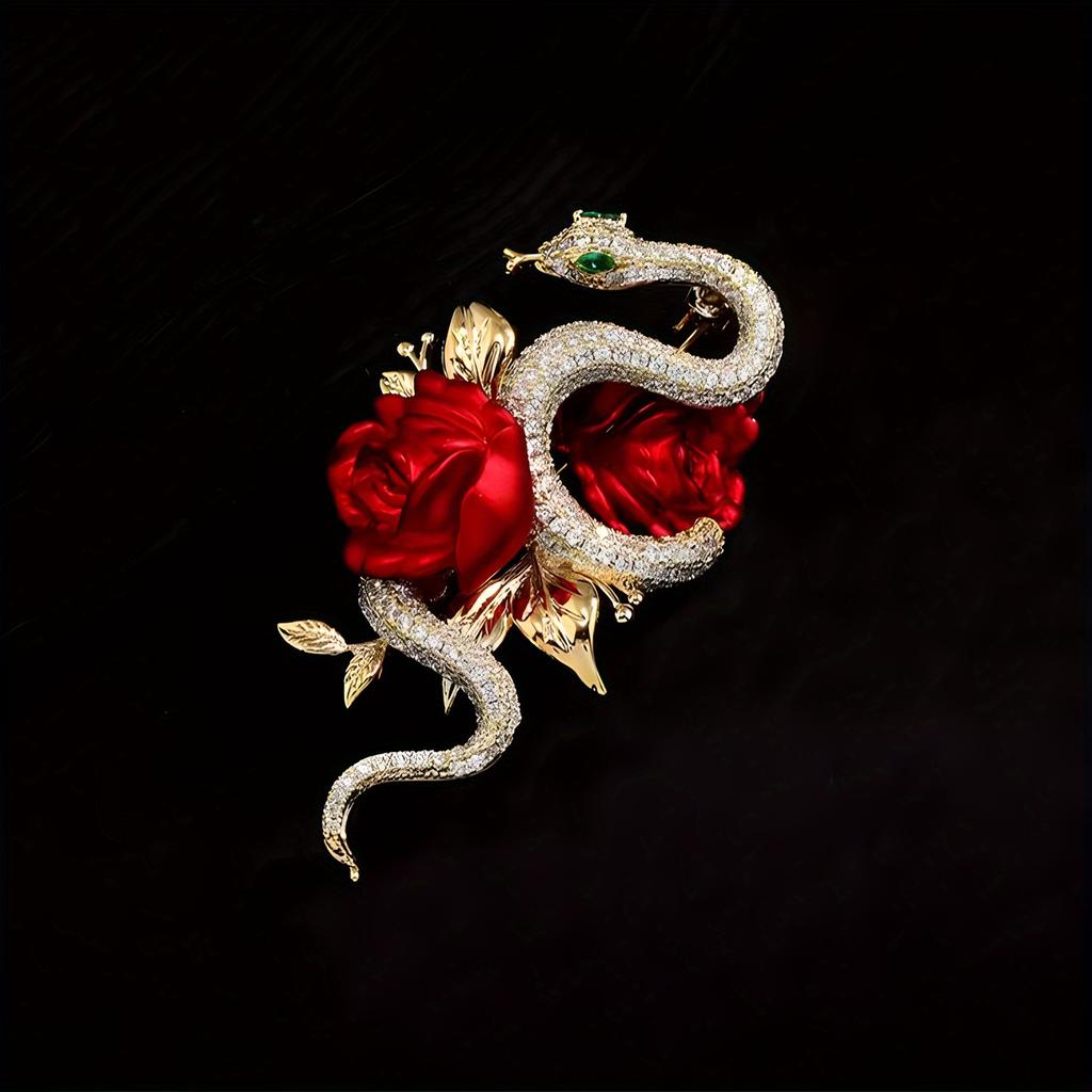 SKEDS Women Men Fashion Exquisite Colorful Rhinestone Snake Brooch Pin Elegant Lady Crystal Shining Animal Badges Corsages