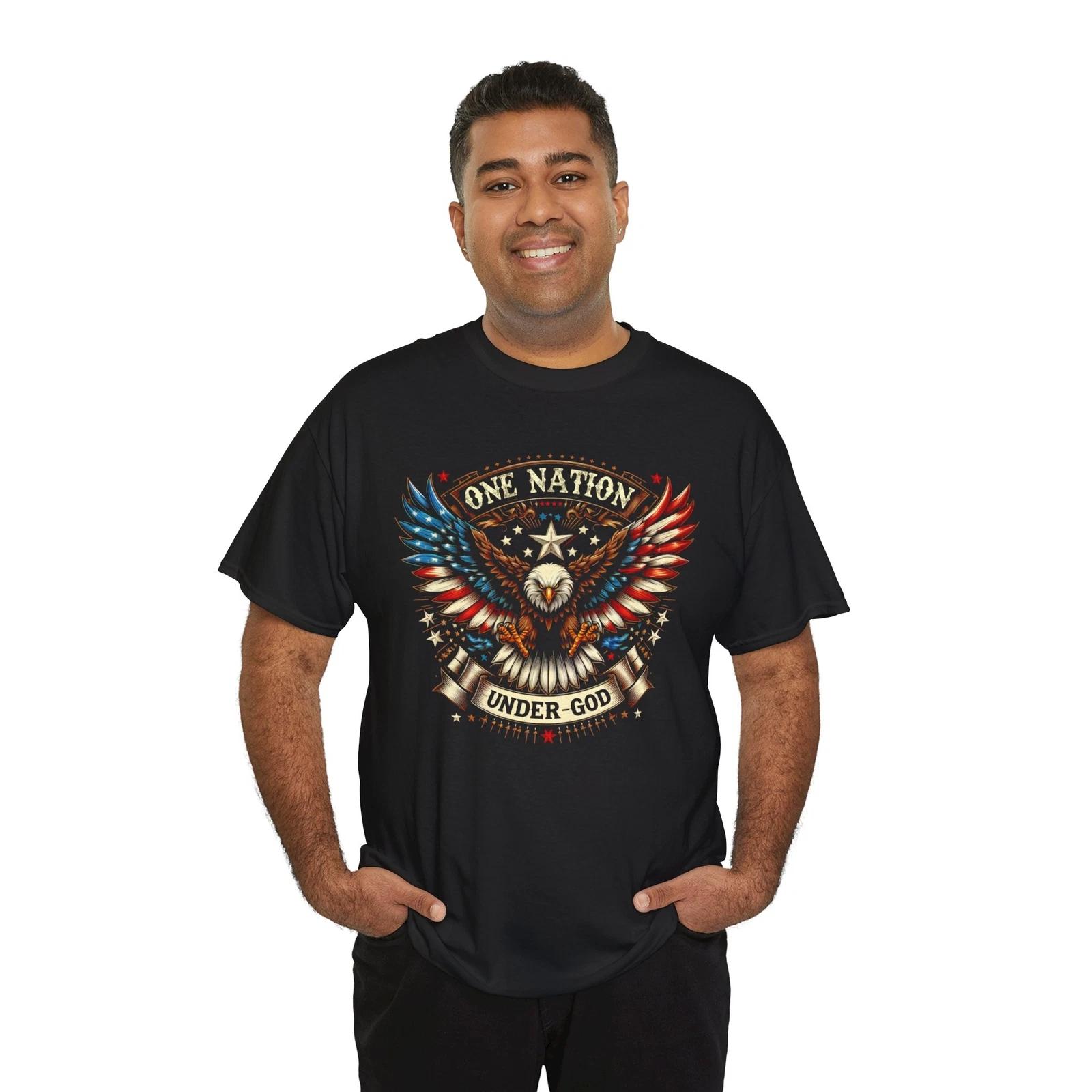

One Nation Under God Eagle American Flag Patriotic Pride T-Shirt 4XL