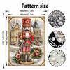 Christmas Nutcracker Soldier Pearl Painting with Frame 3D Sparkling Canvas Art Relaxing Craft for Bedroom Wall Decor Gift and Holiday Decor