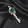 Pierre Précieuse Diopside Chrome Argent Sterling 925 Bijoux Femme Pendentif Clé Zircon 2,1" Pour Cadeau CZP-17-7