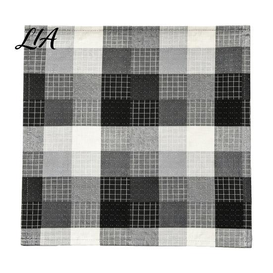Foldable Napkins for Banquet Colorful Buffalo Check Napkin, Plaid Cotton Linen Retro Washable Cloth Christmas Napkin Dinner Table, Wedding, Party, 16