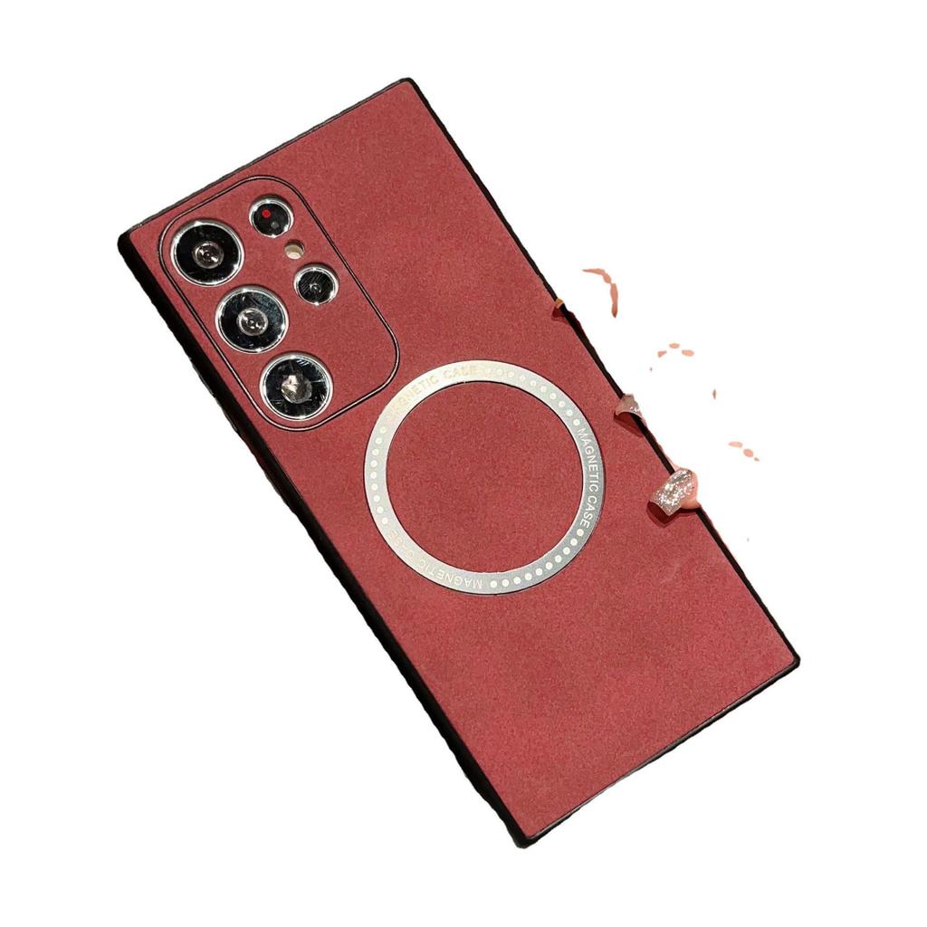 Etui na telefon Samsung S23ULR Magnetic Wireless Charging, etui ochronne z owczej skóry S22+ - pełna skorupa dla S23 Plus