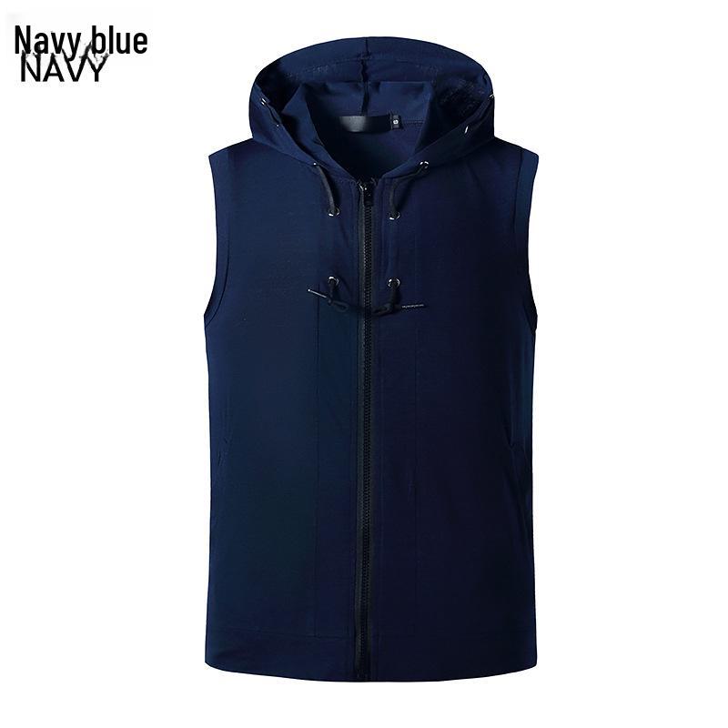 Men's Summer 2021 Fitness Hooded Vest - Casual Sleeveless T-shirt for Europe & America