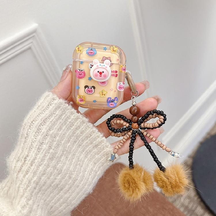 Bowknot Plush Ball Charm Pendant Chain Y2K Phone Straps Pocket Keychain Strap