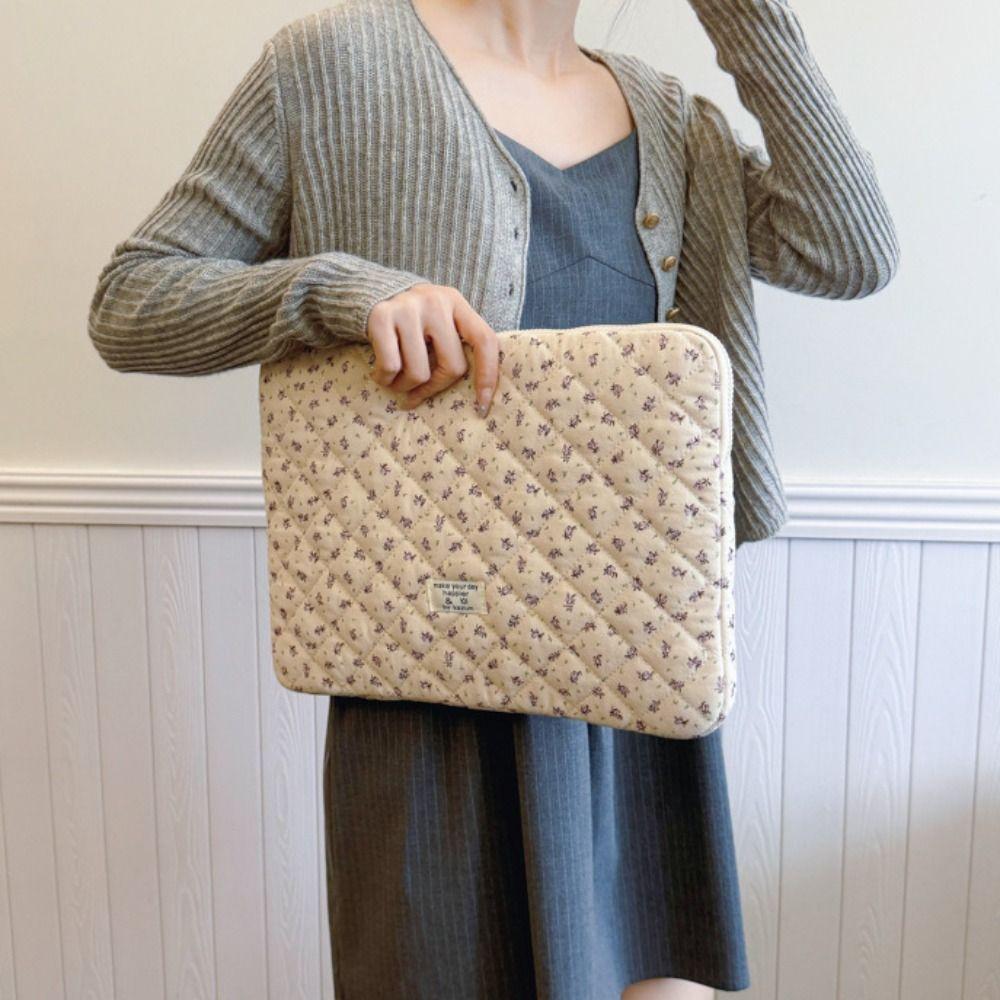 Puffy Tablet Sleeve Bag Embroidered Computer Storage Bag Portable Laptop Notebook Case  Work