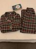 Japanese & Korean Style Couple's Plaid Lace Long-Sleeve Pajama Set