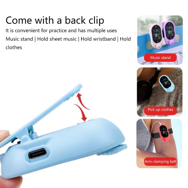 Multifuntional Metronome Comfortable Metronome  Quiet Metronome with Back Clip for Runners and Musicians