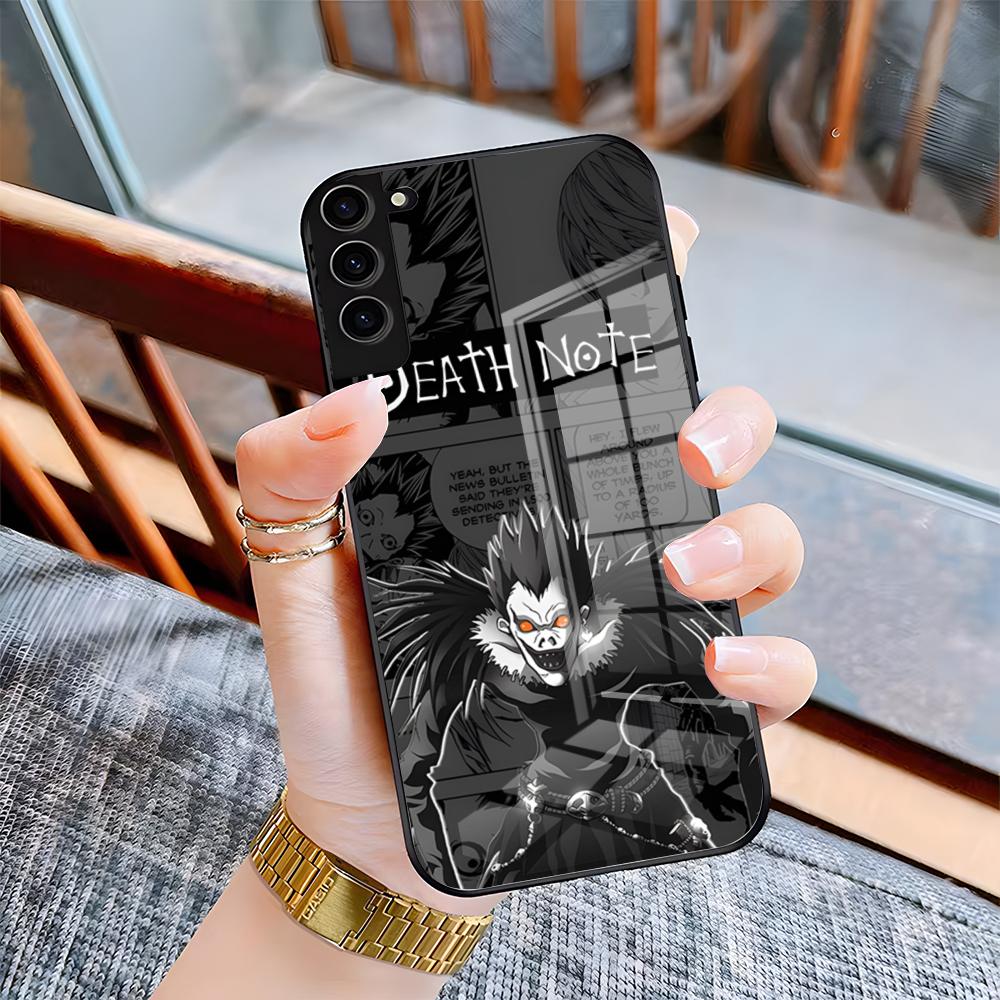 D-Death Note Phone Case For Samsung S25 Plus S20 S20 Plus S22 Ultra S23 FE S21 Plus S21 Ultra Glass Cover
