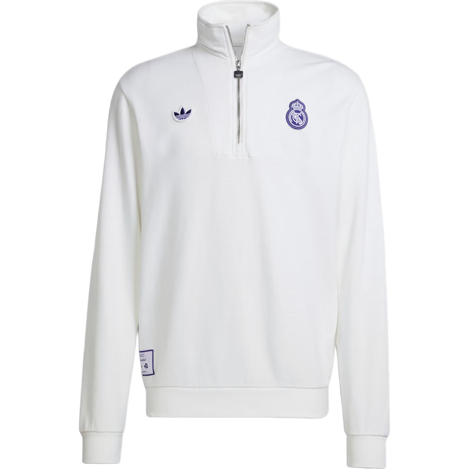 

Adidas Реал Мадрид Terrace Icons Вінтажний Бавовняний Зіп-Напівблискавка Футбольна Кофта Чоловіча Біла JF2574 XXXL