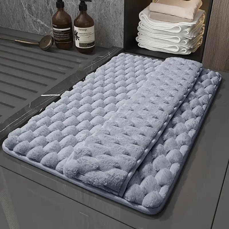 Memory Foam Bath Mat, Soft Long Hair Non-Slip Bathroom Rug, Machine Washable, Absorbent, Indoor/Outdoor Use