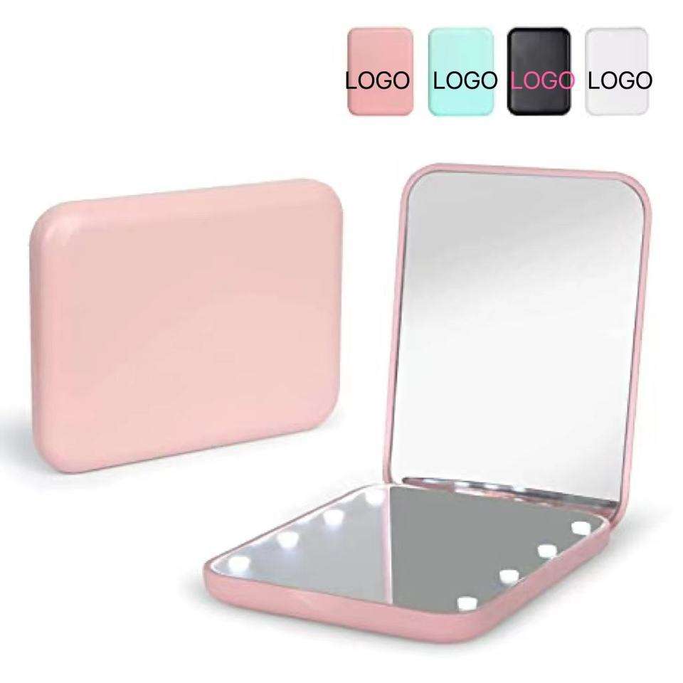 Pocket Mirror 1X/3x Magnified LED Mini Travel Makeup Mirror, Compact Mirror With Lights, Wallet Mirror