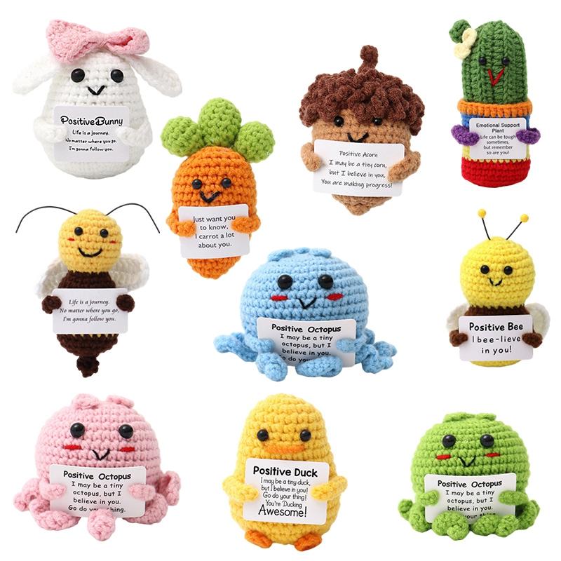 Handmade Crochet Potted Plant Cucumber Potato Positive Energy Fruit Vegetable Yarn Handmade Ornament Finished Crochet Toys