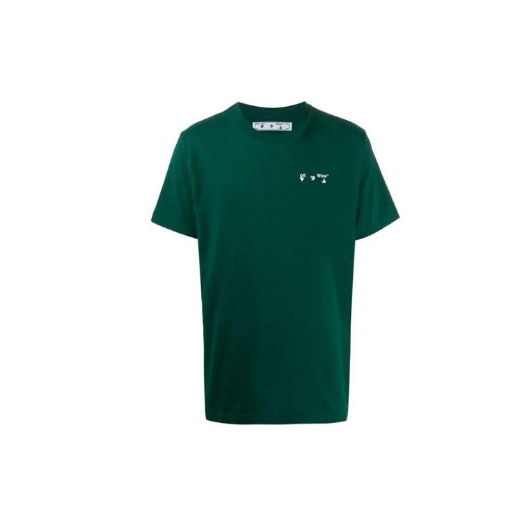 

Узкая футболка Off-White с логотипом, темно-зеленые мужские топы OMAA027E20JER0015701 XL