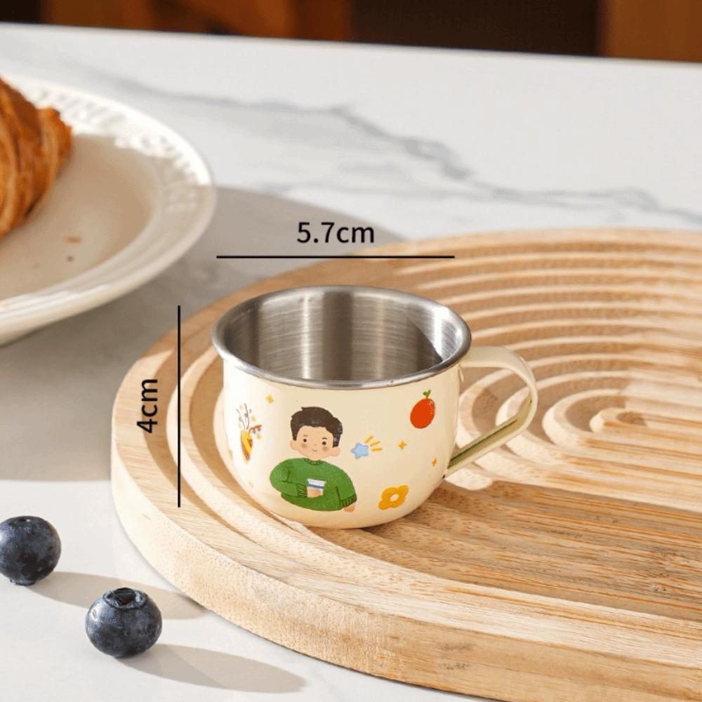80/220ml Kids Stainless Cup Stainless Steel Water Cup Cute Drinking Mug Kids 80ML Farther
