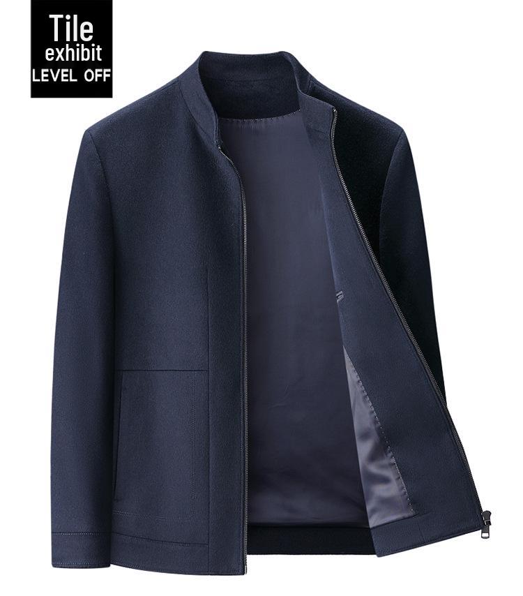 Men's Wool Coat - 2026 Stand Collar, Casual Business Style, Thick, for Middle-aged & Dad's Wear