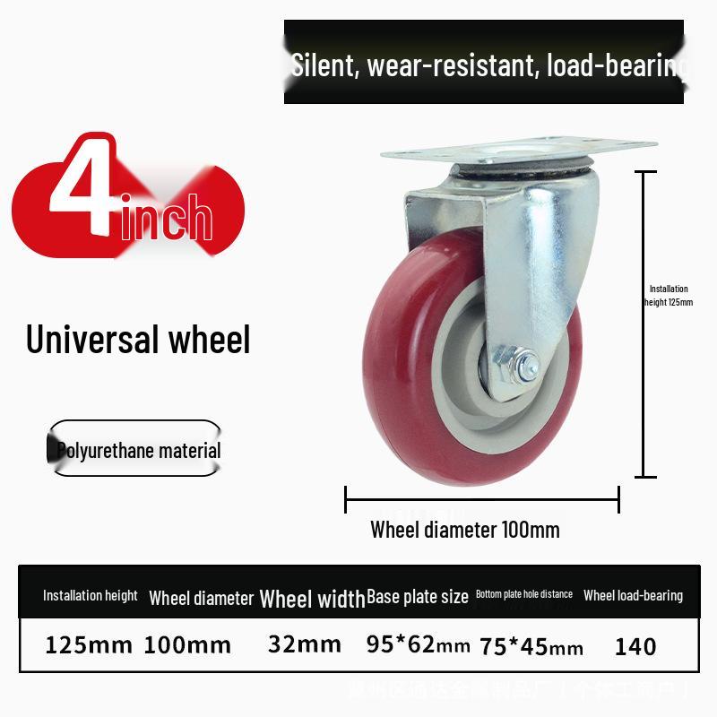 Lightweight PVC Swivel Casters with Silent Brake and Heavy-Duty PU Wheels (3/4/5 Inch) for Storage Cages