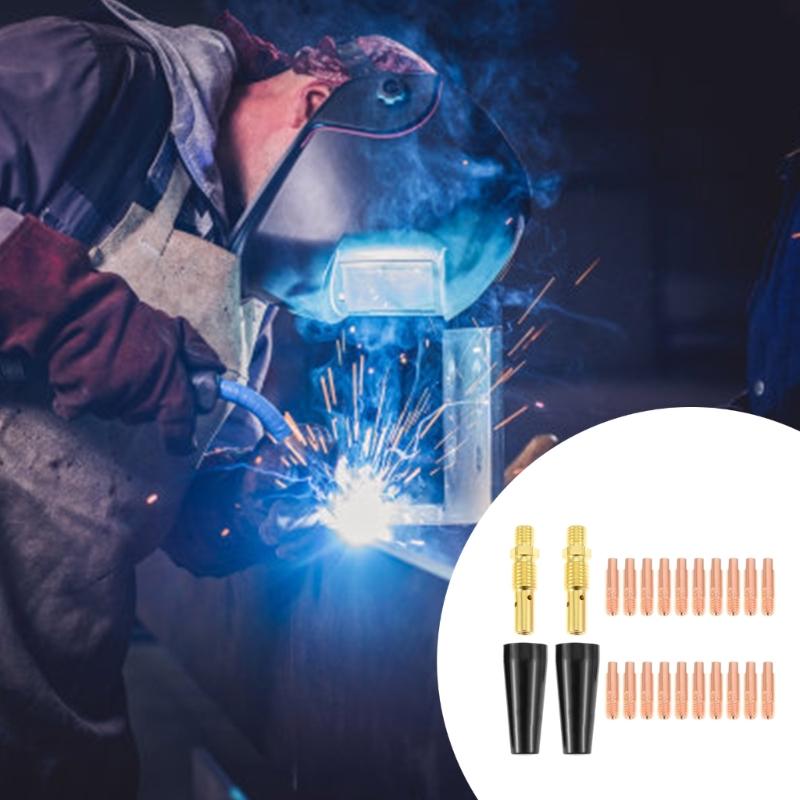 24Pcs Welding Nozzle Kit High Conductivity Copper Strong Rubber Closed Advice Professional Welders