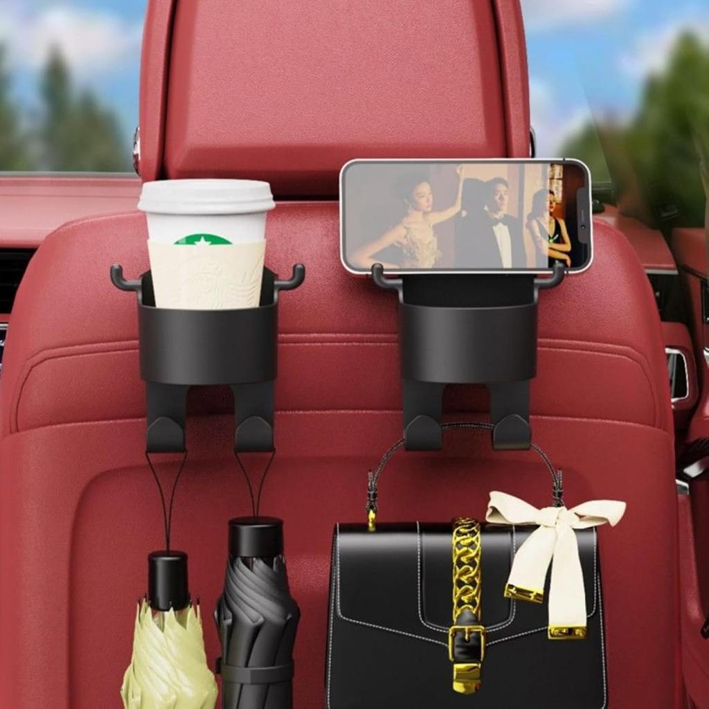 Multifunctional Hook For Car Seat Back, Back Seat Cup Holder With Hooks, Multifunction Seat Cup Holder Hook For Car (2)