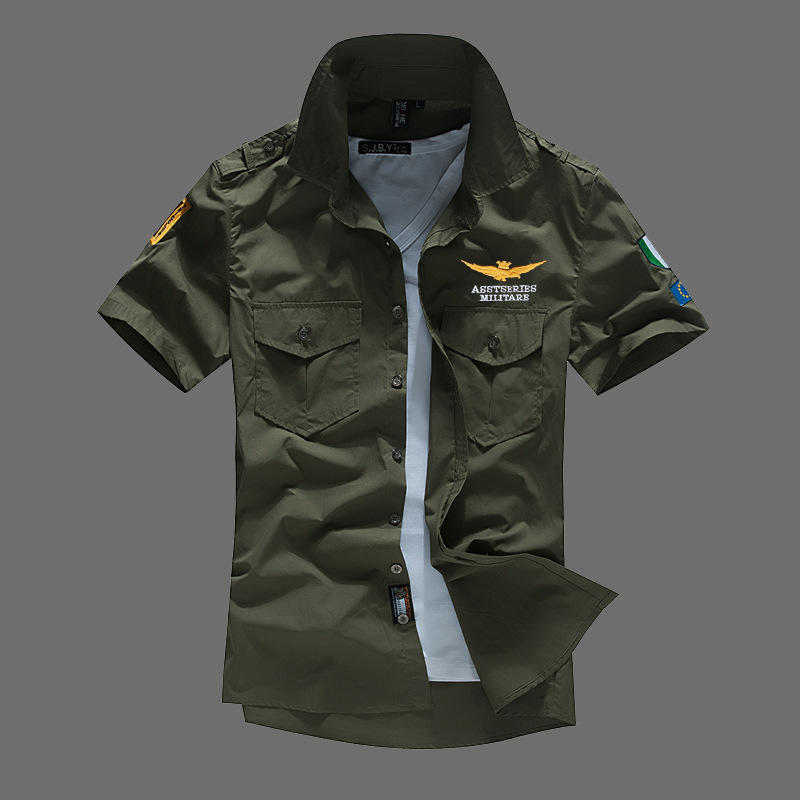 Heren Korte Mouw Shirts Shirts Borduurshirts Heren Halve Mouwen