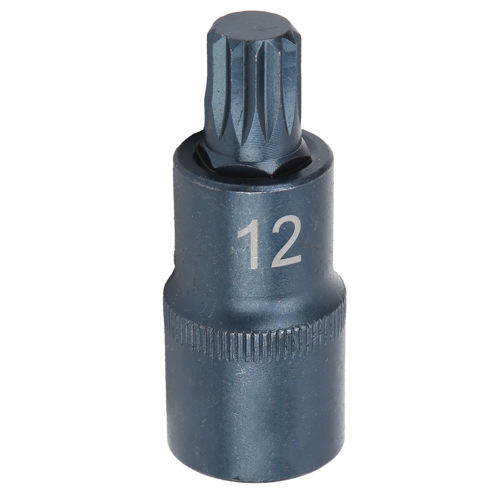 

Screw Driver Socket Alloy Steel Blueing Quick Wrench 12Point 12 Drive Port Bit AdapterM12