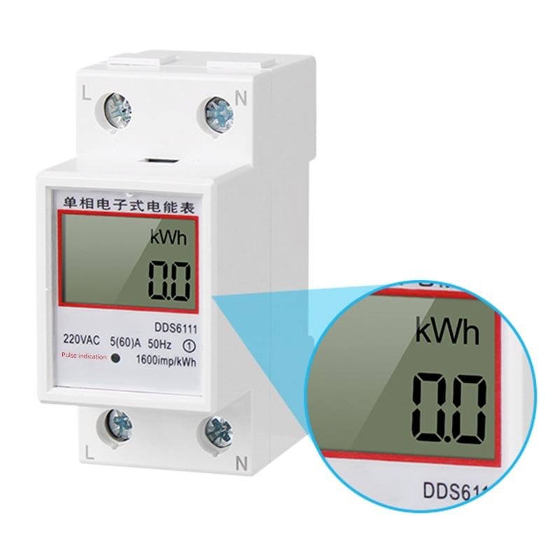 80A Din rail Single Phase Two Wire LCD Digital Display Power Energy ...