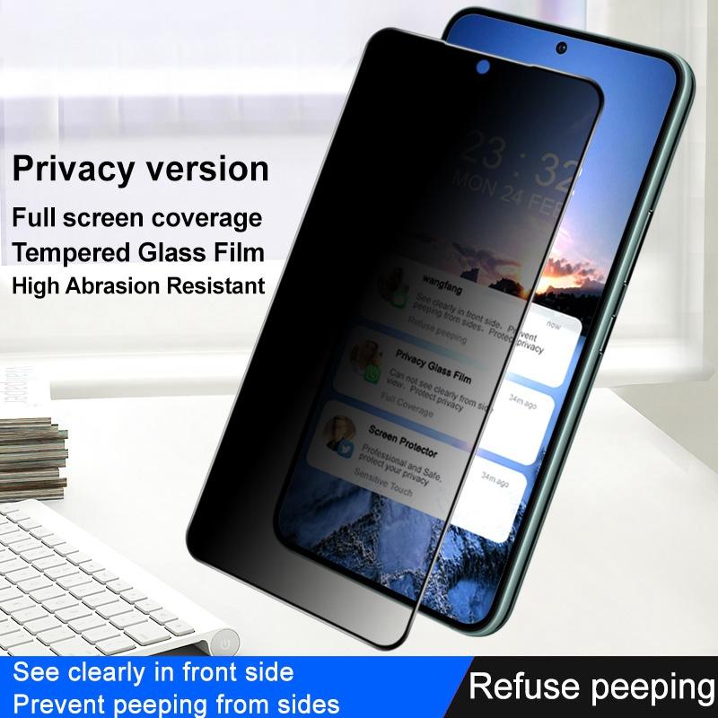 IMAK Screen Protector For Samsung Galaxy S22 5G/S23 Anti-spy Tempered Glass Film Full Glue Full Covering Sensitive Touch Screen Film