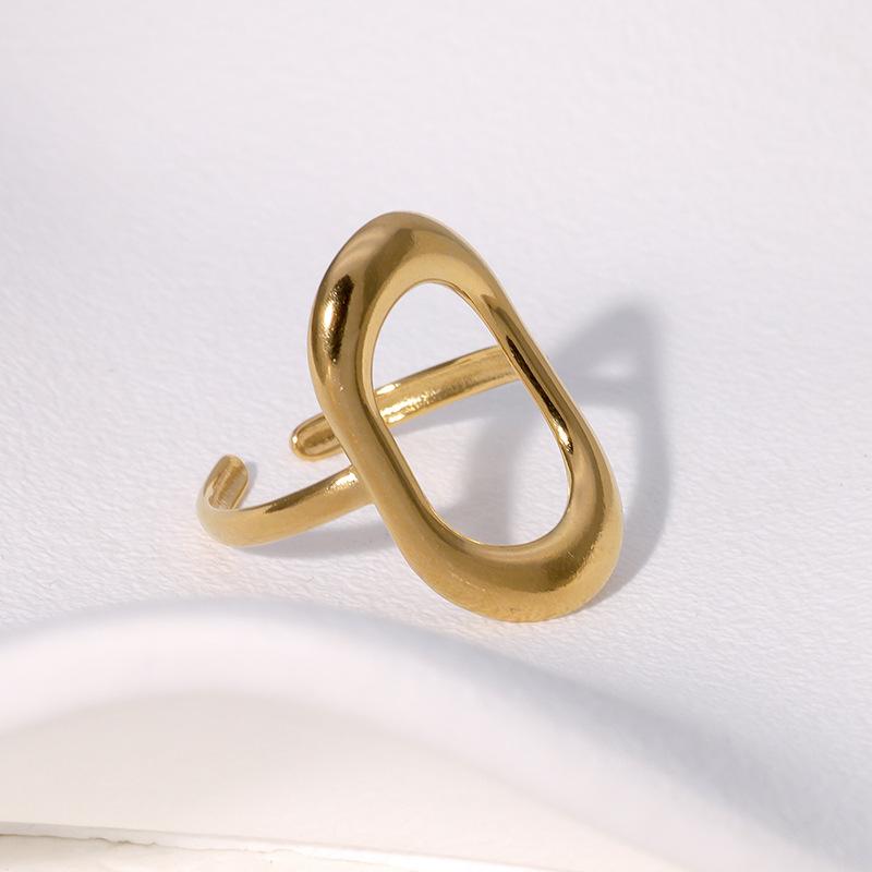 

Personalized Stainless Steel Line Rings Women Geometric Irregular Open Rings Minimalist Stylish No Fade Banquet Zircon Gifts