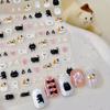Adorable Cat-Themed Nail Art Stickers: Black, White & Pink Hearts, Paws, Ears - Thin & Durable