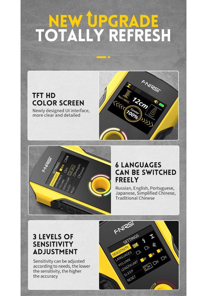 FNIRSI WD-02 High-Precision Wall Detector for Wire, Metal, and Steel Bar Detection