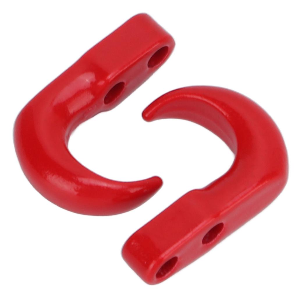 2Pcs RC Metal Bumper Trailer Hook Sickle Authentic Rescue Car Hook for Axial SCX24 124Red