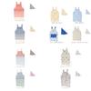 Friends Hill Kids Apron M Twin Border Orange