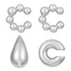 4Pc/set Vintage Geometric Clip Earring Women Trendy Glossy C Shape No Piercing Fake Cartilage Ear Cuff Jewelry Accessories