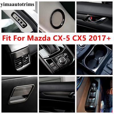 Auto CD-Panel / Handschuhfach / Fensterheber / Griffschale / Heckklappen-Lüftungsgitter Abdeckung Zierleisten Zubehör für Mazda CX-5 CX5 2017 - 2024