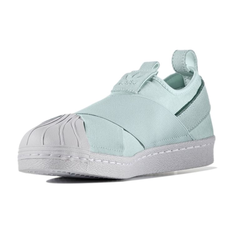 Adidas Originals Superstar Slip On Canvas Low Top Skate Shoes Women Sneakers Mint-Green S76407
