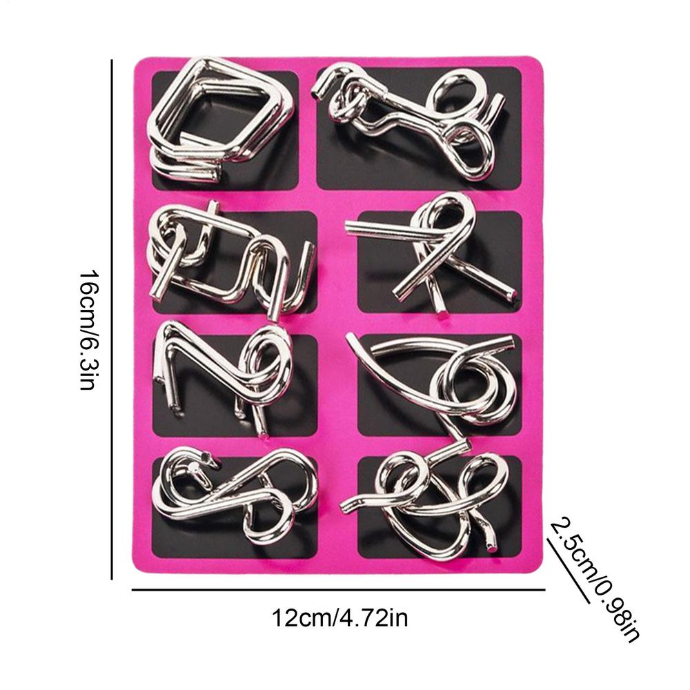 

Metal Puzzles Mind Test Brain Teaser Educational Thinking Toy Physics Mind Metal Puzzles for Kids Teens Adults Challenge Home червоний