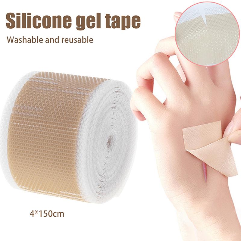 1 Roll Silicone Scar Sheets Easy To Tear 4Cmx150Cm Self-Adhesive Scar Cover Tape Reusable And Effective Skin Care Strips