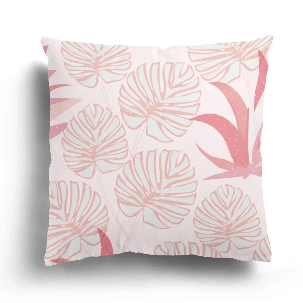 Office Sofa Car Cushion Cover Luxury Home Decoration Pillow Cover Creative Leaves Tropical Plant Pattern