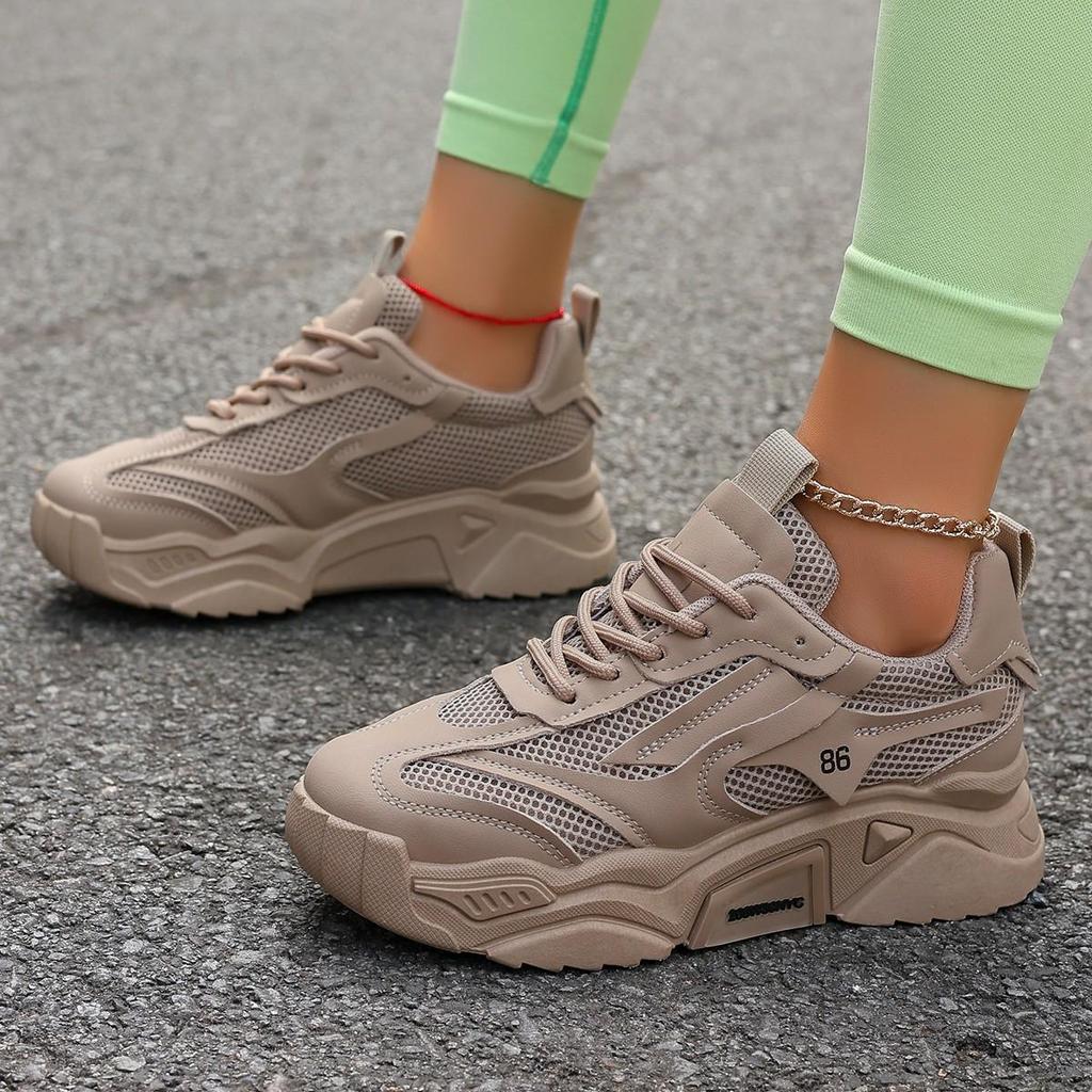 Modische Mesh-Dad-Schuhe für Frühling und Sommer – bonbonfarben, atmungsaktiv, mit dicker Sohle, vielseitige Sport-Sneaker